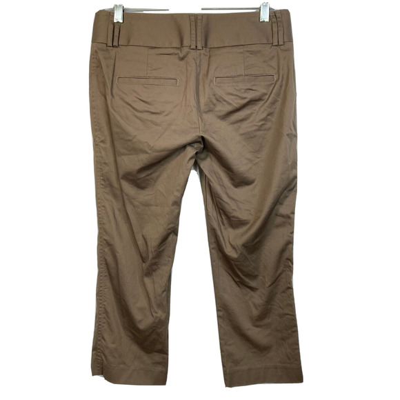 Express Pants Womens Sz 4 Brown Cotton Stretch Twill Coin Pocket Chino Crop - Picture 5 of 12